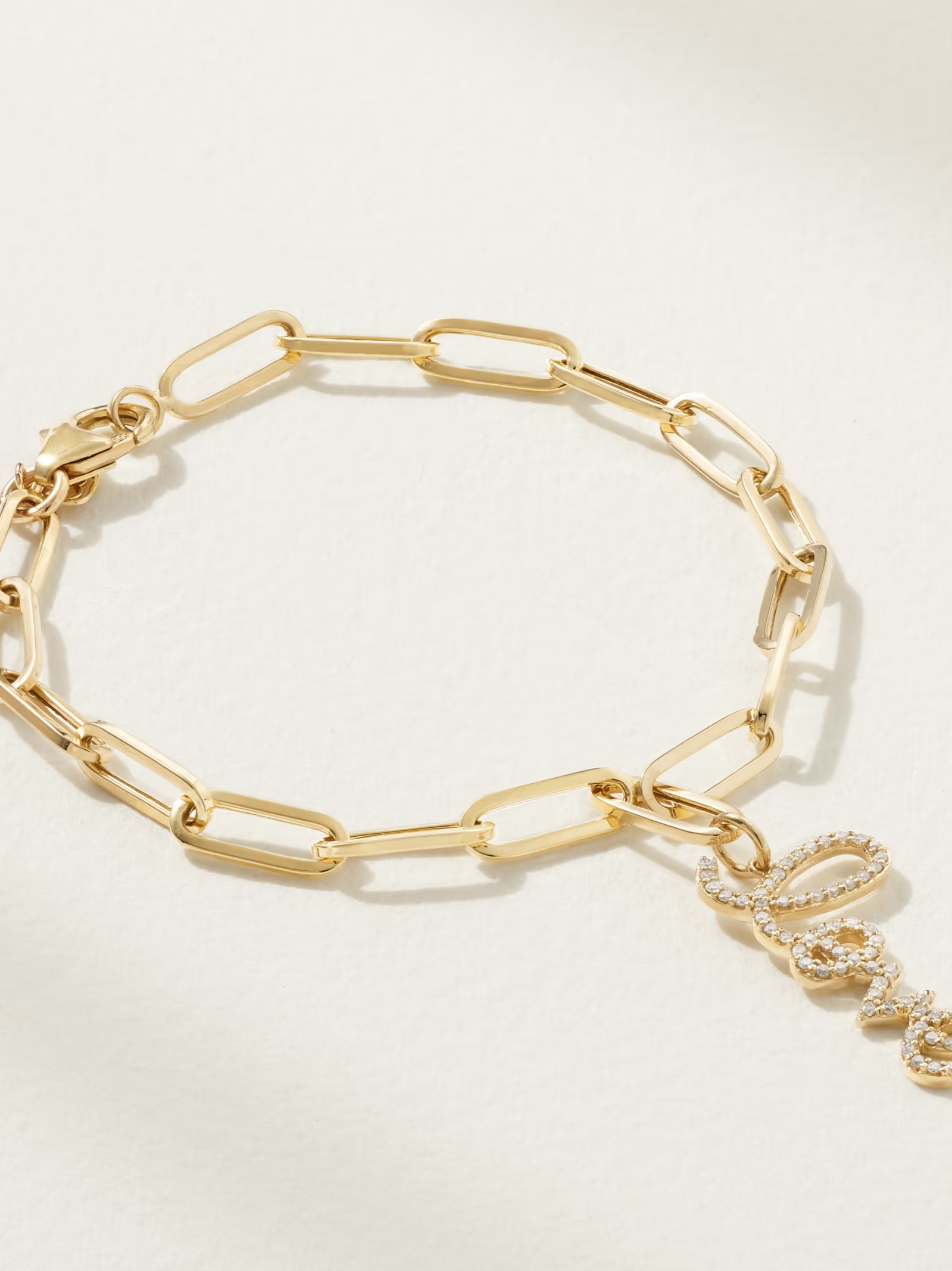 Medium Love 14-karat gold diamond bracelet