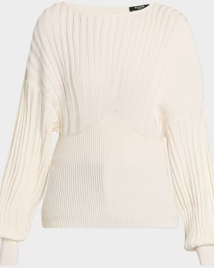 One-Shoulder Batwing Rib Sweater
