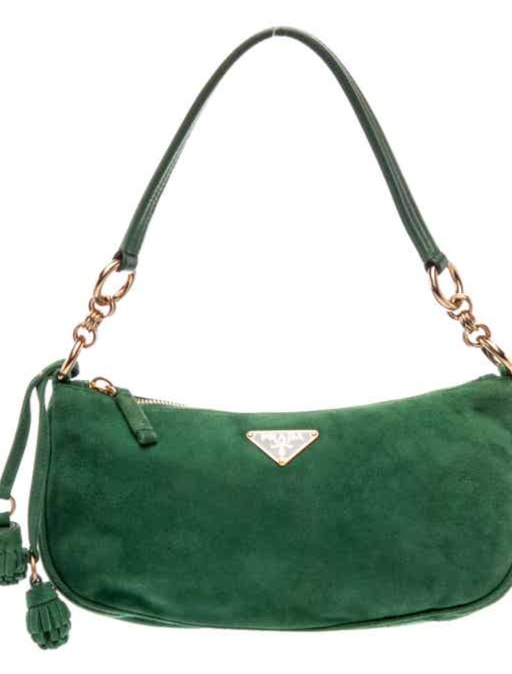 Prada Enameled Metal Triangle Shoulder Bag