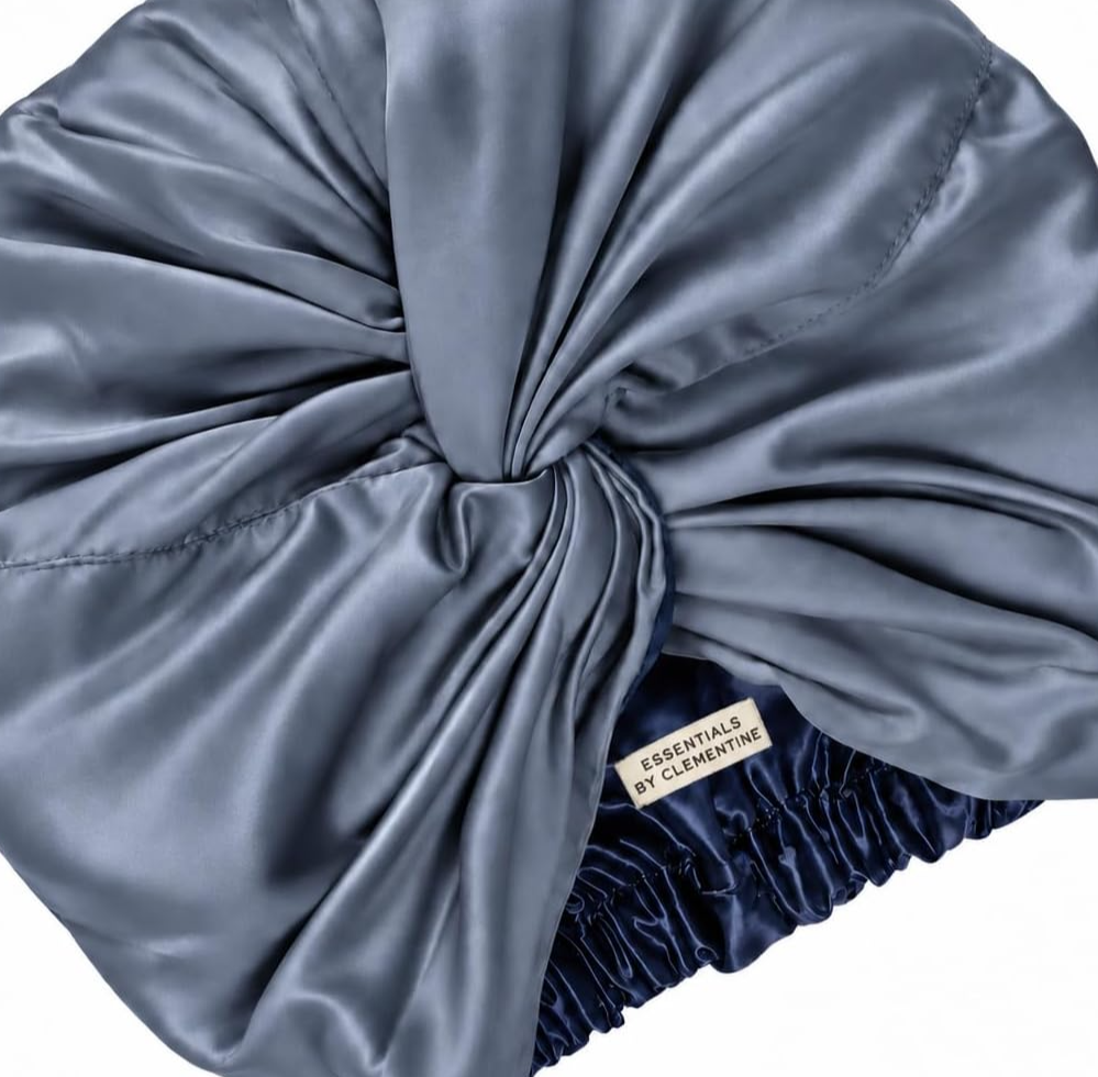 100% Mulberry Silk Sleep Bonnet by Clementine Essentials — Blue Lagoon