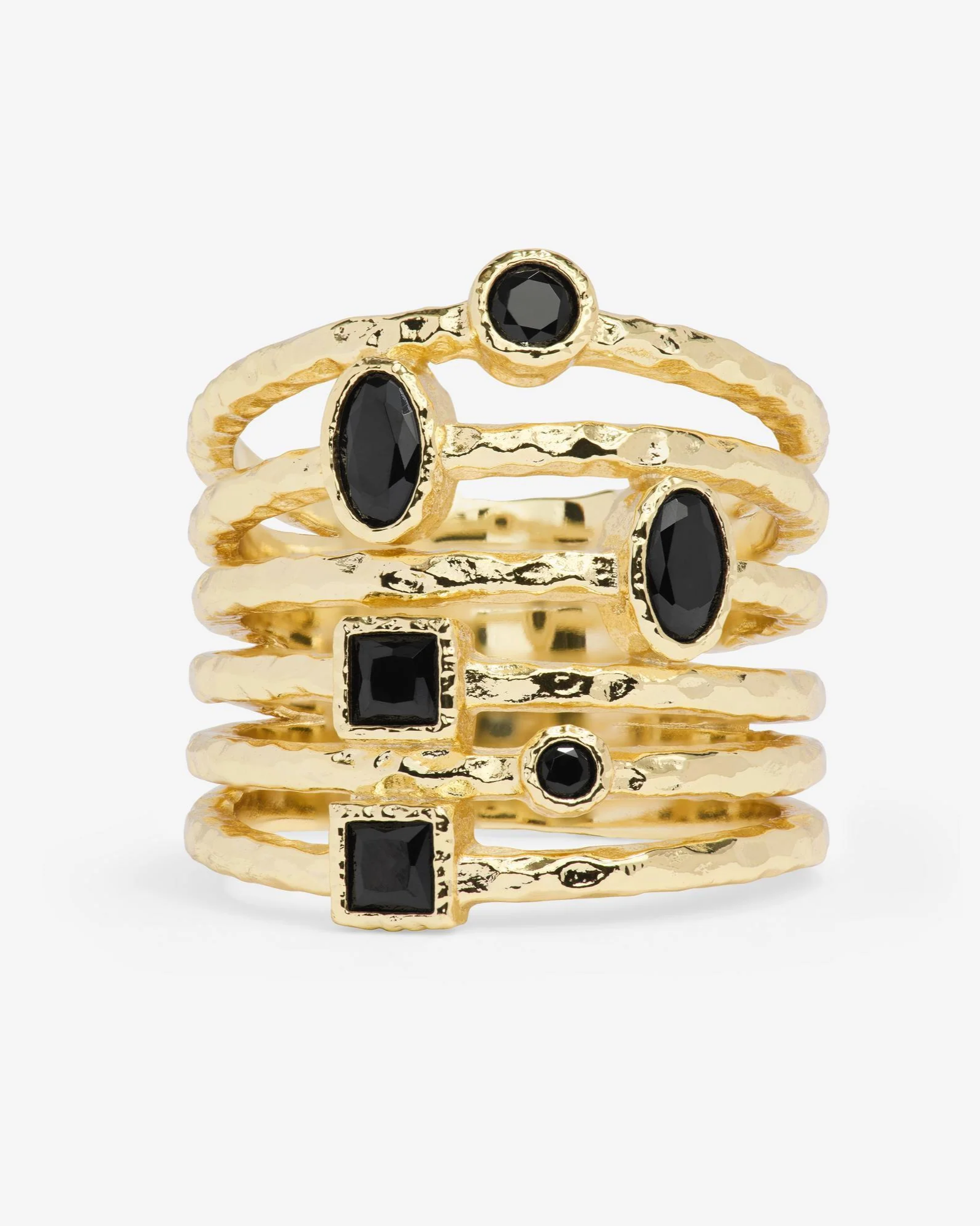 Monroe Ring - Gold|Black Diamondettes