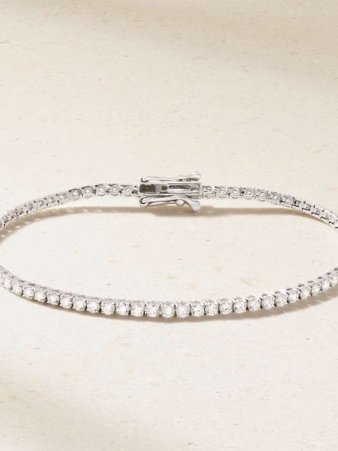 14-karat white gold diamond tennis bracelet