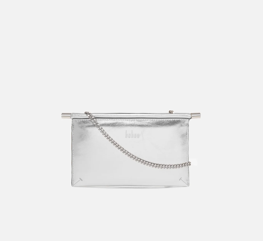 FRIDA MINI CROSSBODY CLUTCH METALLIC SILVER