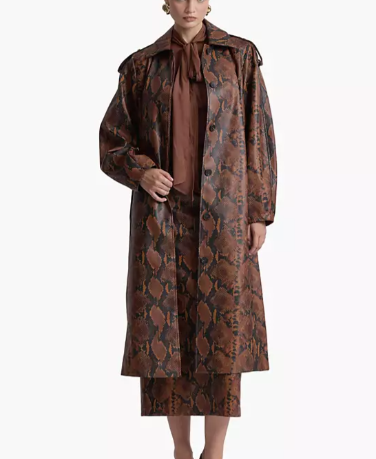 Women's Button-Front Spread Collar Maxi Coat