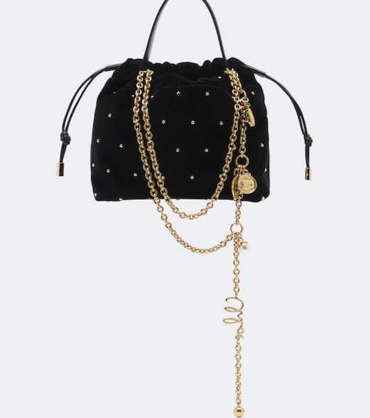 Chloé Icons Mini studded velvet shoulder bag