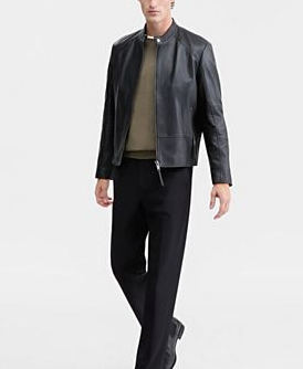Men's Slim-Fit Biker Leather Jacket