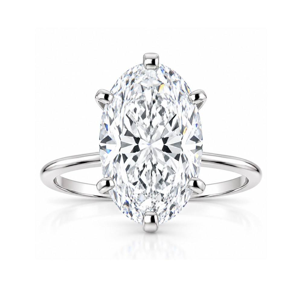 3 Ct Oval Moissanite Solitaire Engagement Ring 14k Gold