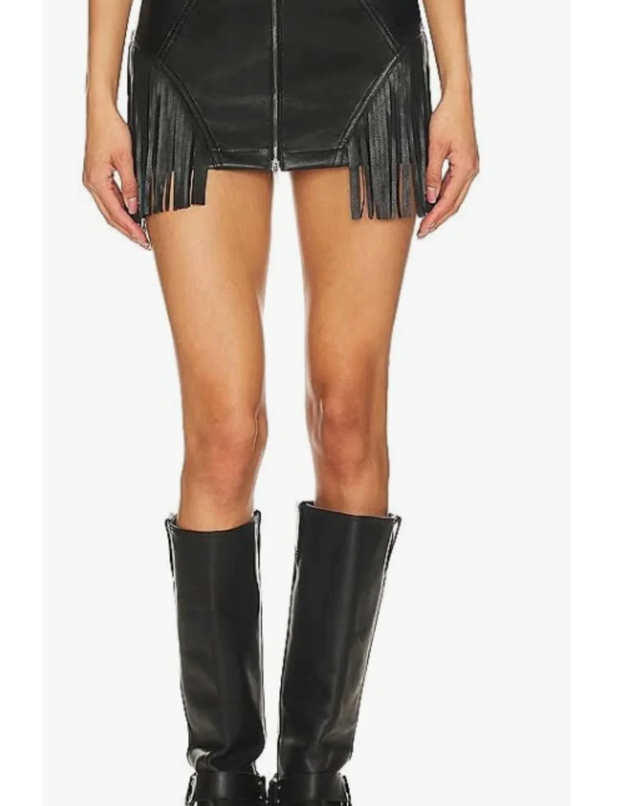 Superdown Riley Faux Leather Skirt - Black - S (Like New)