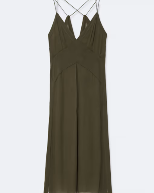 Fawn Viscose Midi Slip Dress