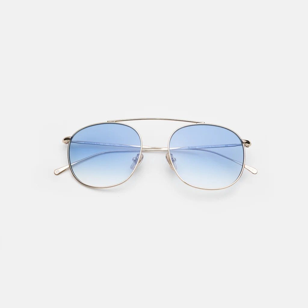 Mykonos M Sunglasses, Gold / Grey Flat