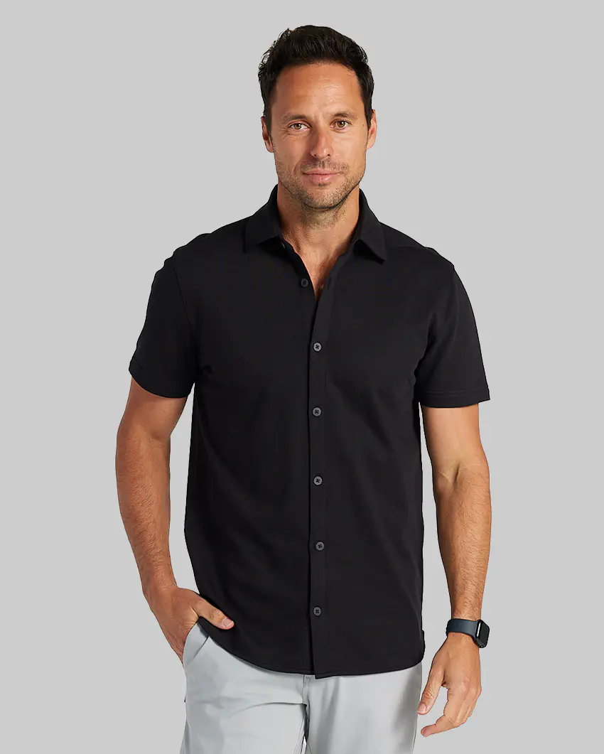 BYLT Basics Bayside Oxford Short Sleeve Button Down