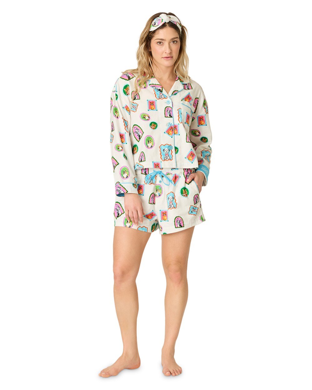 Dog Print Flannel Pajama Set