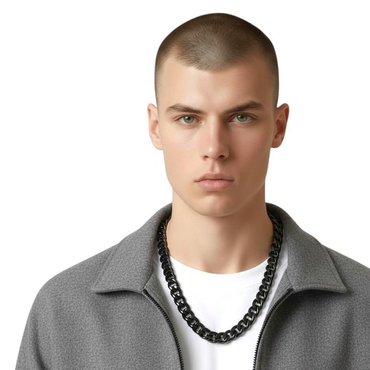 BLACK 14MM CUBAN CHAIN