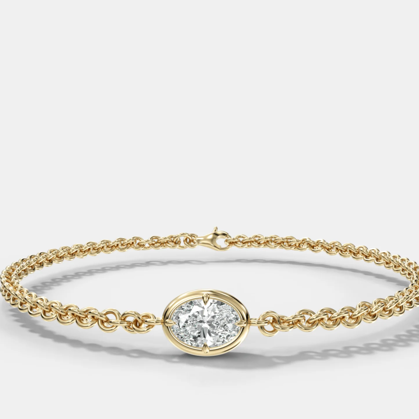 Single Club Bracelet with Oval Cut Diamond