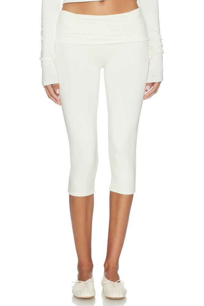 Foldover Capri Legging - Ivory