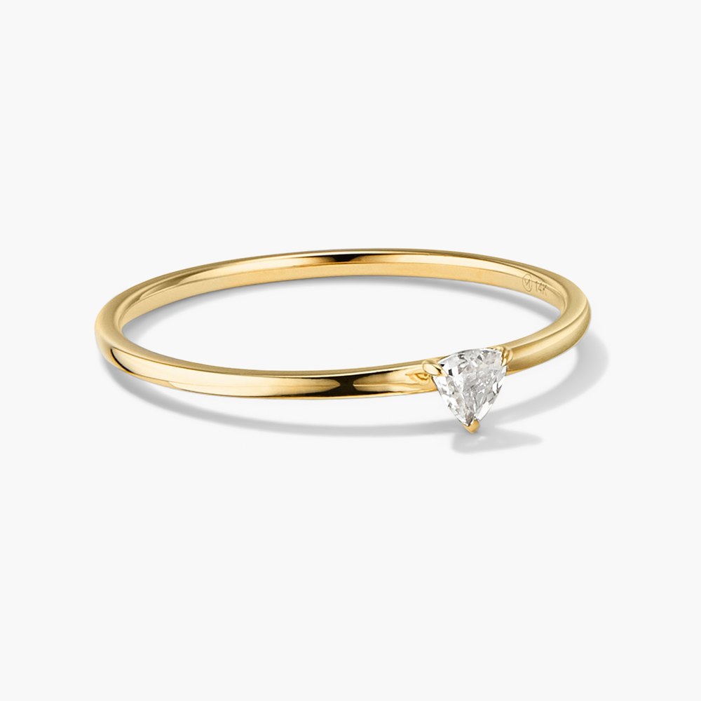 Gemstone Trillion Stacker Ring, White Sapphire