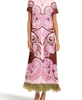 Swing Dress With Feathers