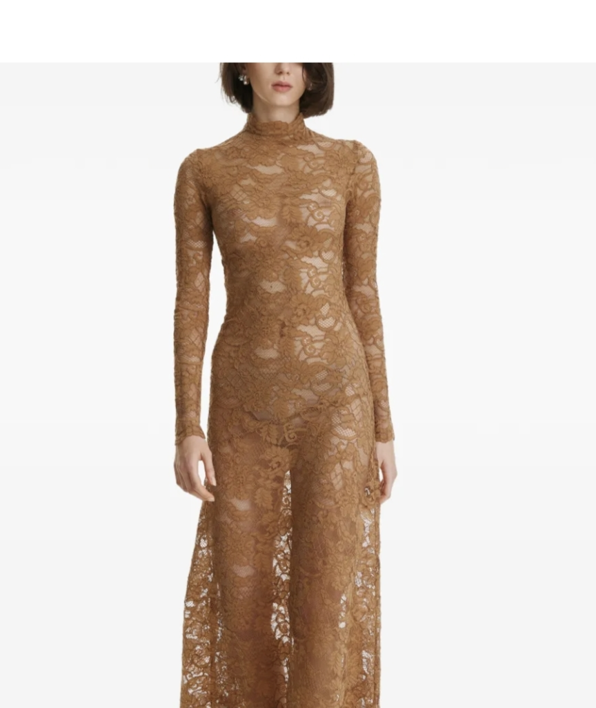 long-sleeves lace maxi dress