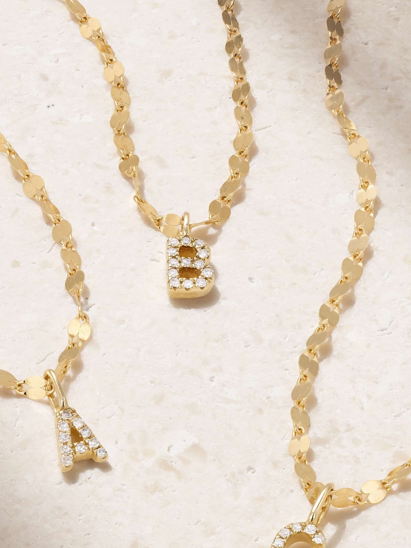 Initial Sparkle Gold Diamond Necklace