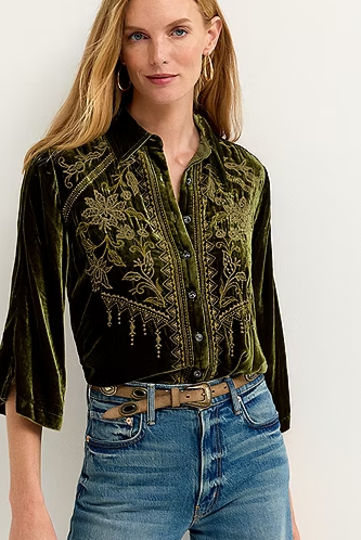 KIMONO SLEEVE BUTTON DOWN