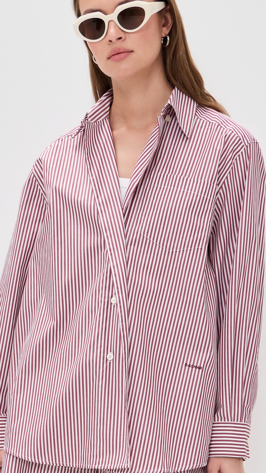 House of Dagmar Asymmetric Collared Shirt