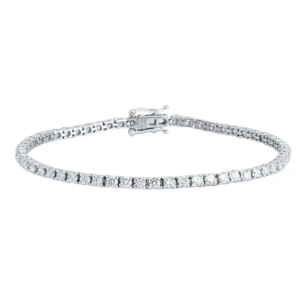 Helzberg Lab Grown Diamond Tennis Bracelet in 14K White Gold (8 ct. tw.)