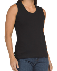 Pima Cotton Blend Tammy Scoop Neck Tank Top