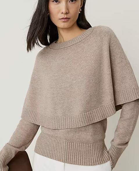 Layered Capelet Sweater