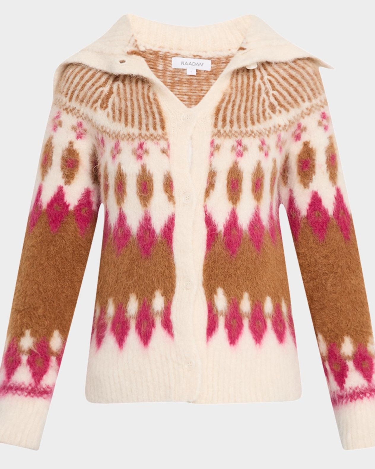 Brushed Fair Isle Alpaca-Wool Cardigan