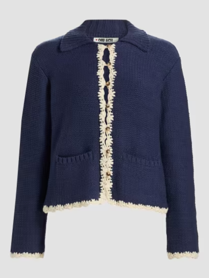 Reyla Crochet-Trimmed Cardigan