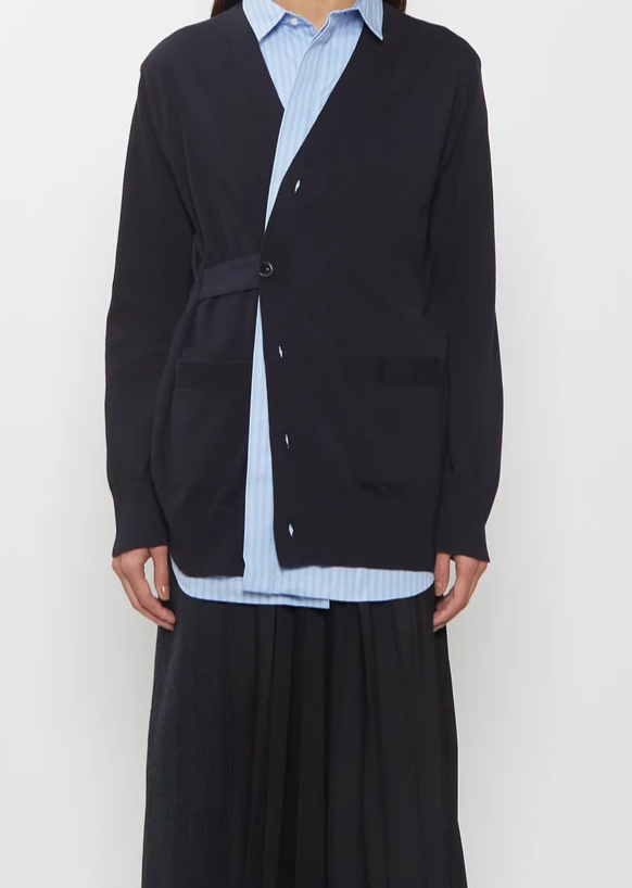 Poplin x Cotton Knit Cardigan