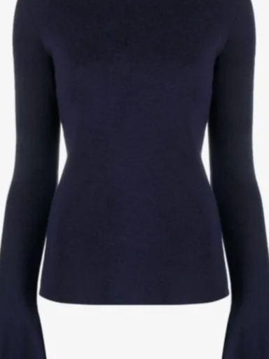 Joan flared-cuff knitted jumper