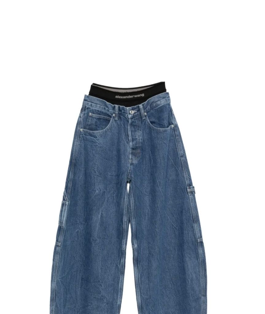 cotton mid-rise jeans