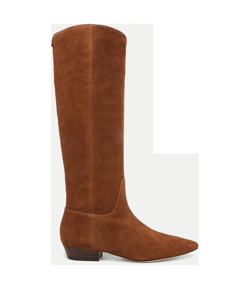 Gabrielle Tall Boot in Brown Suede