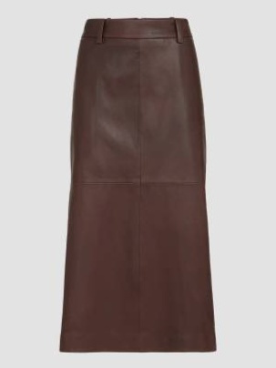 Polished Nappa Leather Pencil Skirt