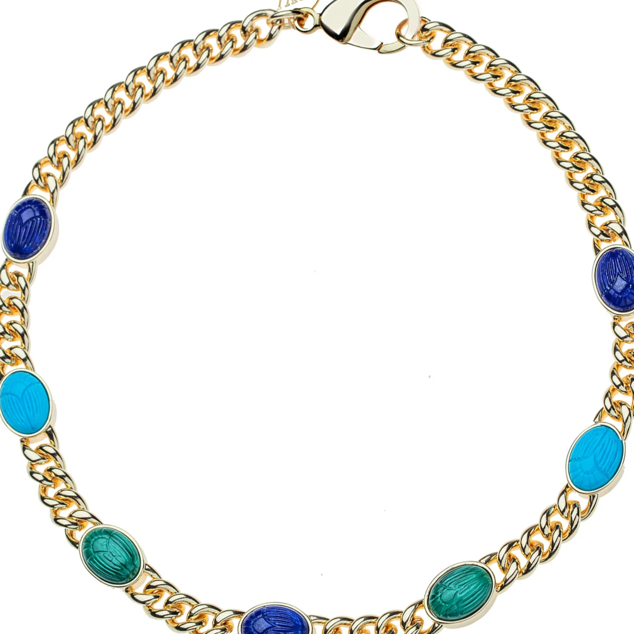 Protect Scarab Curb Chain Necklace