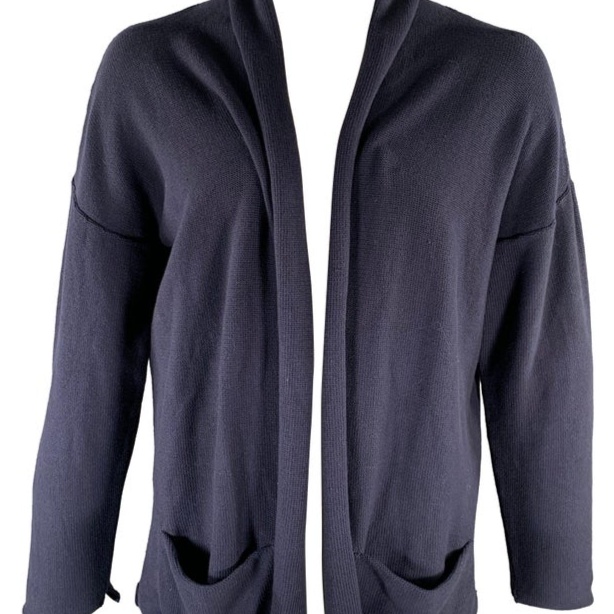 JOHN ELLIOTT Size XL Navy Knit Cotton Cape Cardigan