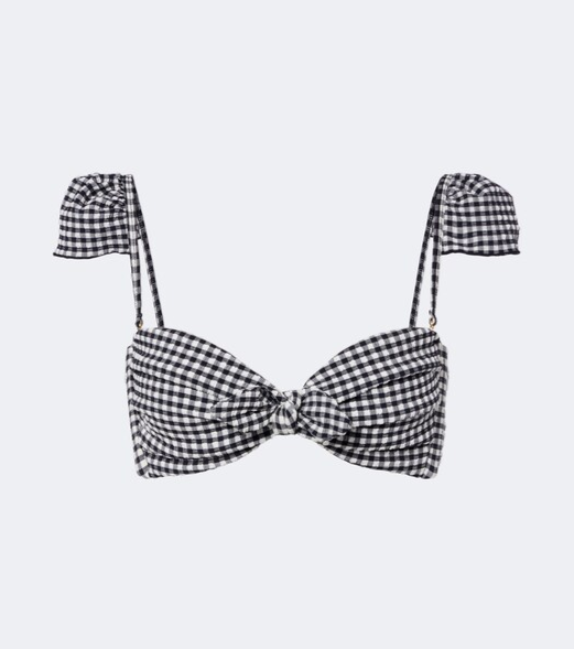 Cabana gingham seersucker bikini top