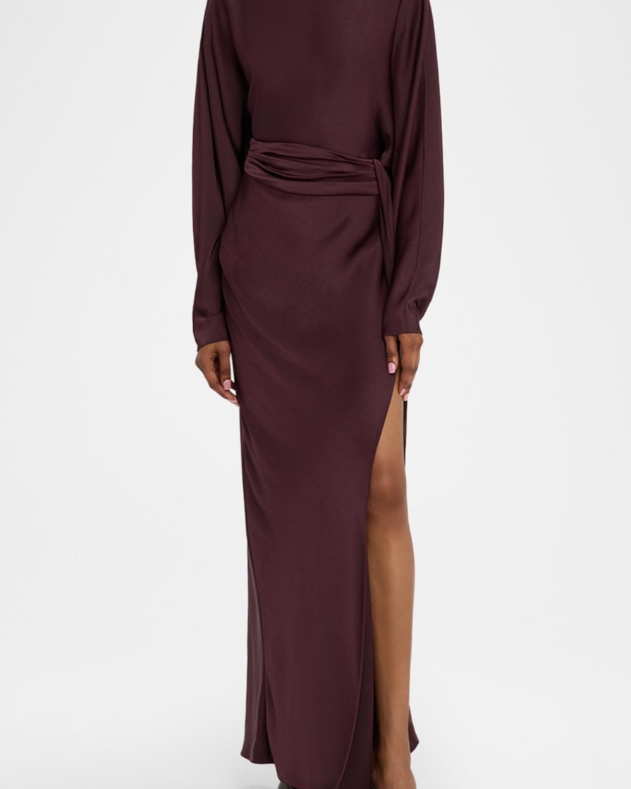 Lightweight Satin Asymmetric Maxi Skirt