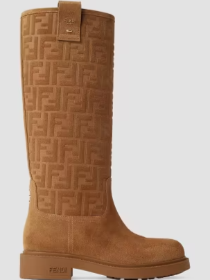 Filo Monogram Suede Knee Boots