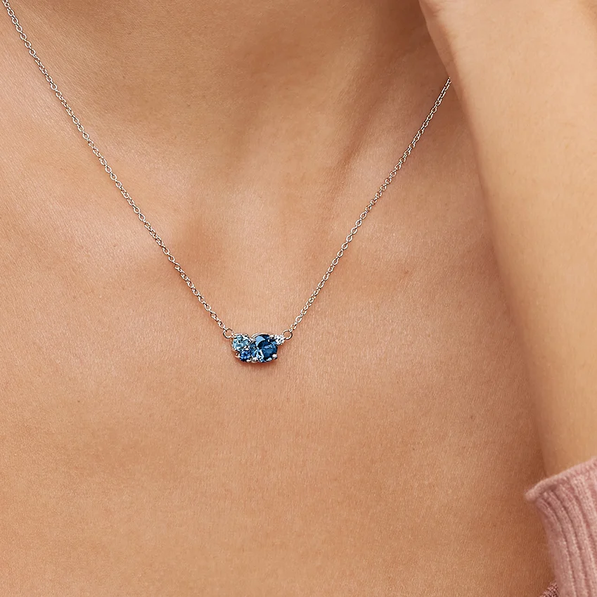 Hydrangea Bouquet Pendant in Silver