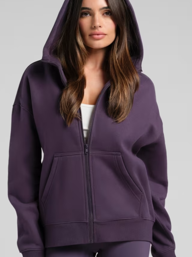 Basic Crop Zip Hoodie