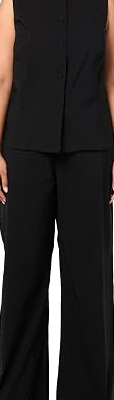 Women's Plus Super Stretch Fitted Long Line Waistcoat & Wide Leg Trousers