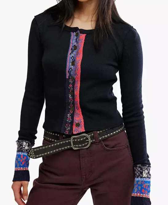 Women's We The Free Noa Long-Sleeve Scoop-Neck Fitted Cardigan Sweater
