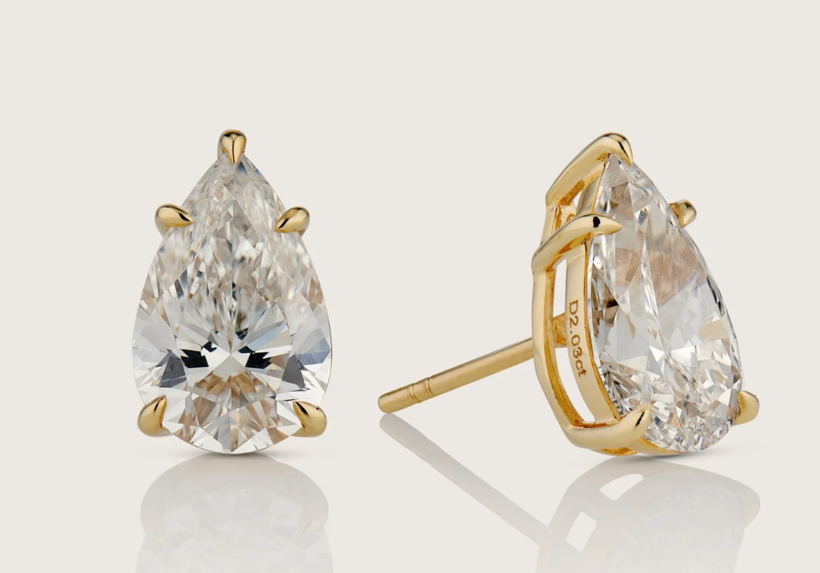Classic Pear Diamond Stud