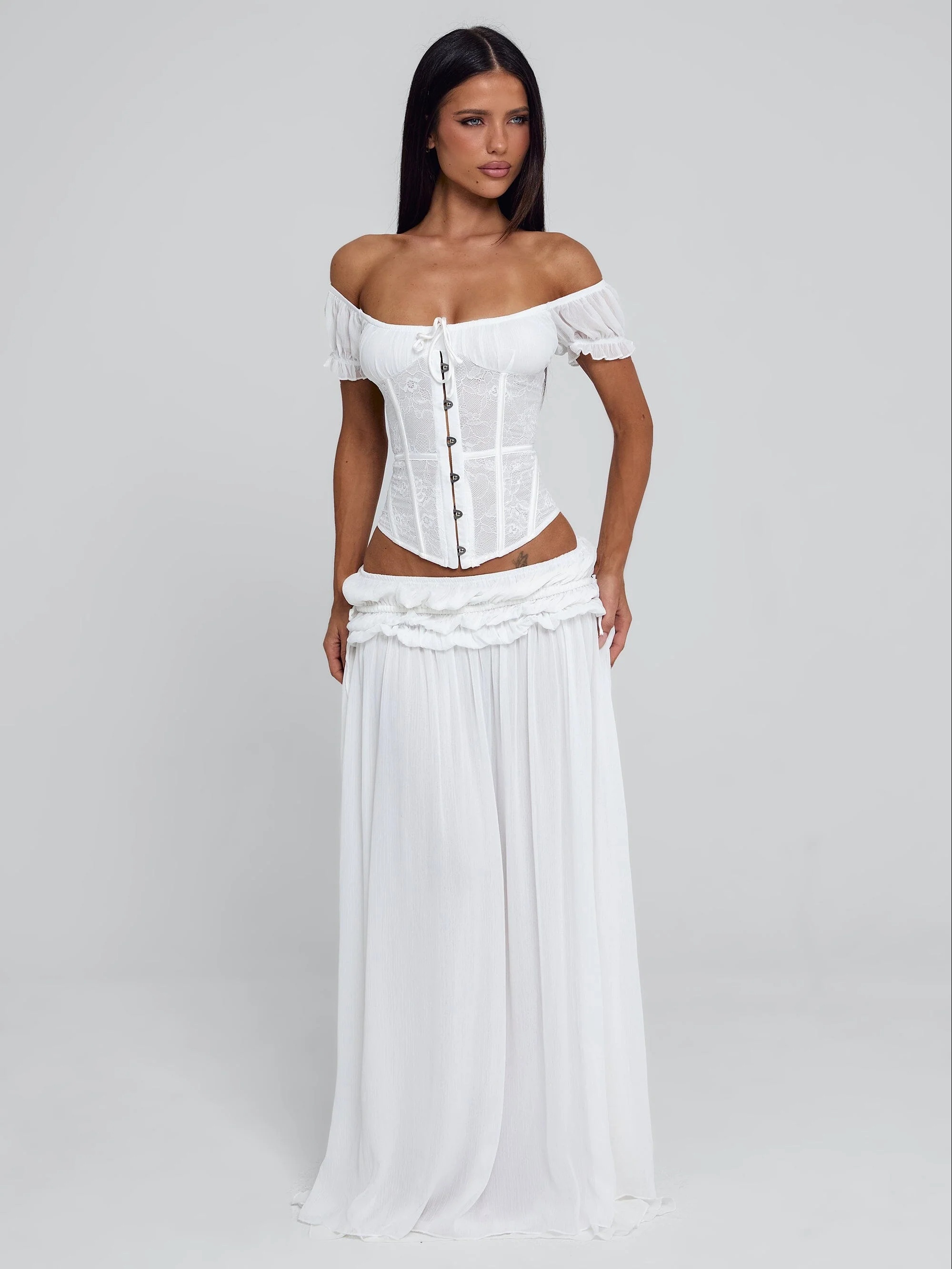 Outcast LUBELA MAXI SKIRT WHITE