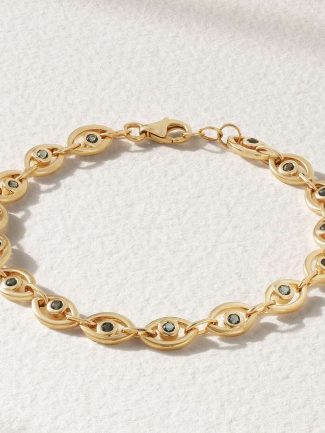 14-karat gold topaz tennis bracelet