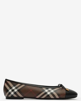 BURBERRY CHECK CANVAS HIGHGATE BALLERINAS