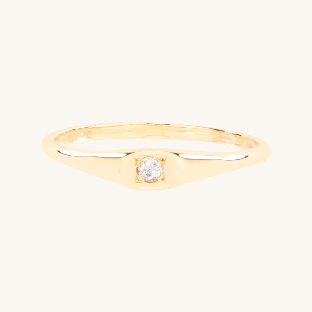 Little Signet Ring with Diamond