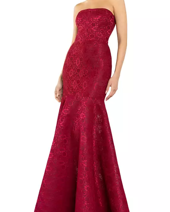 Kristy Lace Strapless Gown